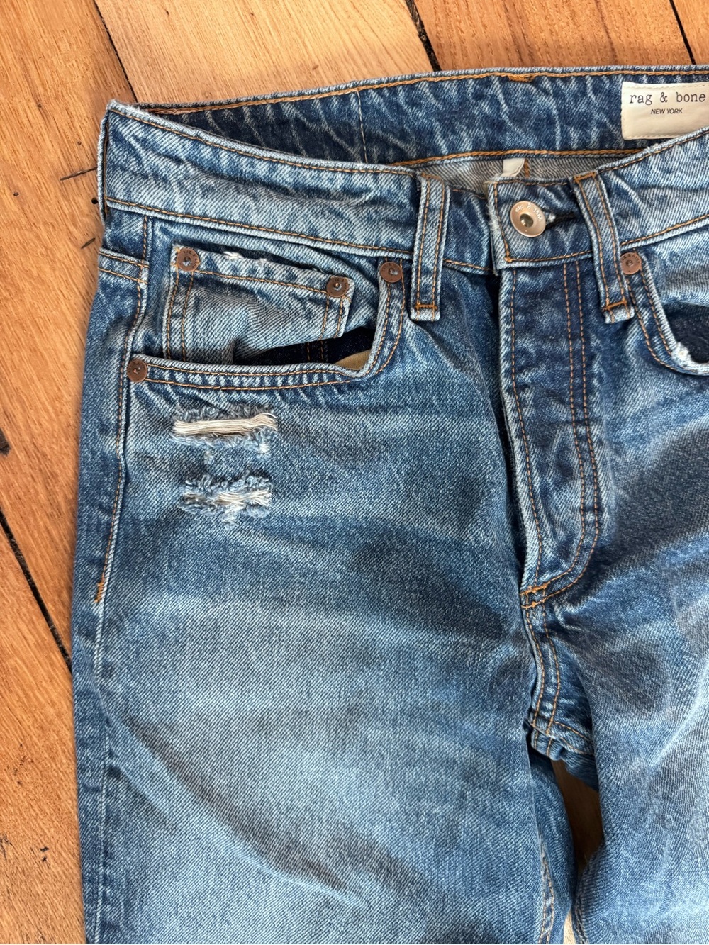 rag & bone Rosa Midrise Boyfriend Distressed Jeans - Picture 5 of 6